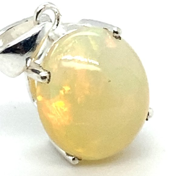 Precious Opal 8.50ct Platinum Silver Pendant - Picture 7 of 7